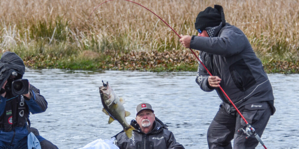 Image for Chris Lane Leaps Ahead  in Day One of the Bass Pro Tour Season Opener