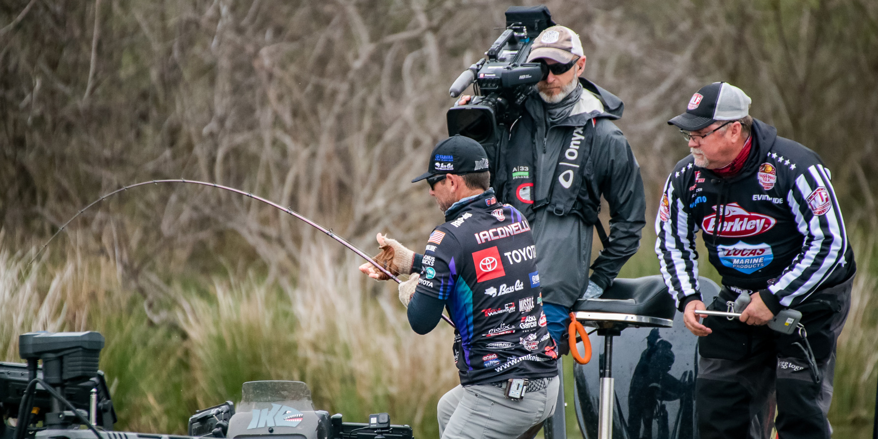 Mike Iaconelli Casting Spinning Tackle at Shoreline Cover Fishing Photo