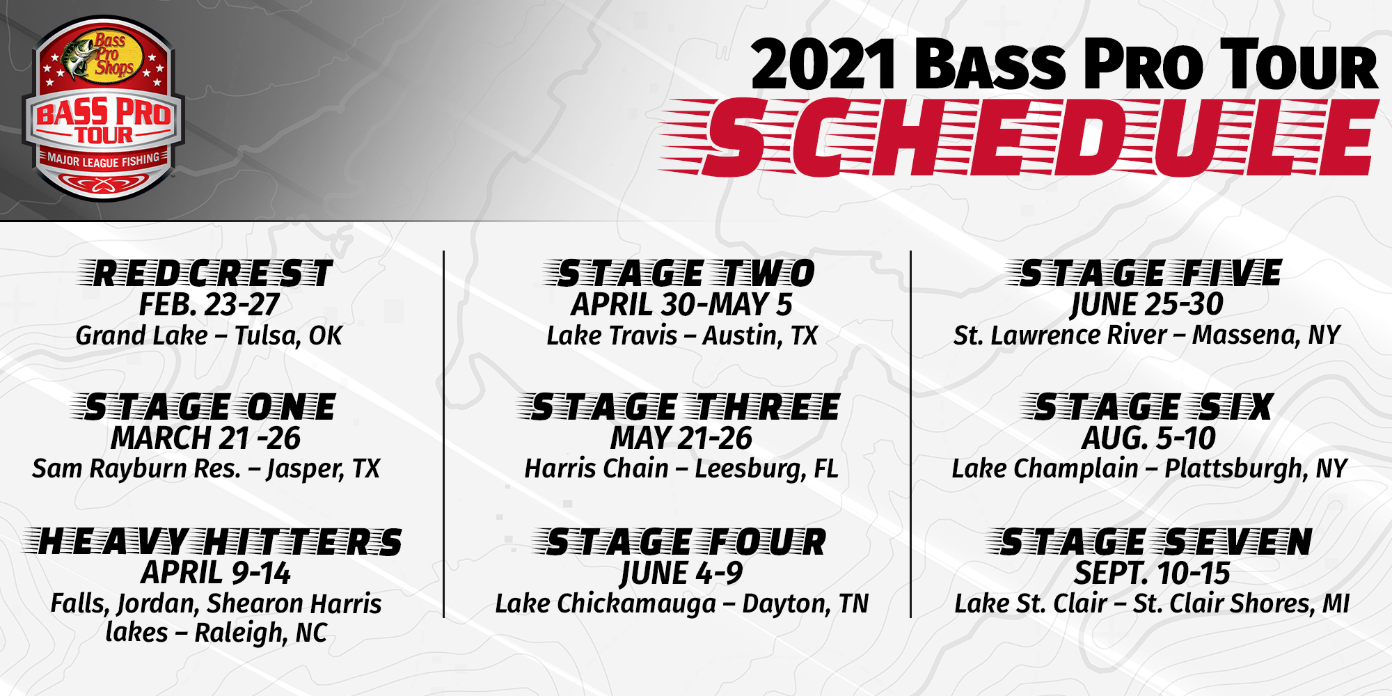 MLF Bass Pro Tour schedule 2021 · The Official Web Site of Kevin