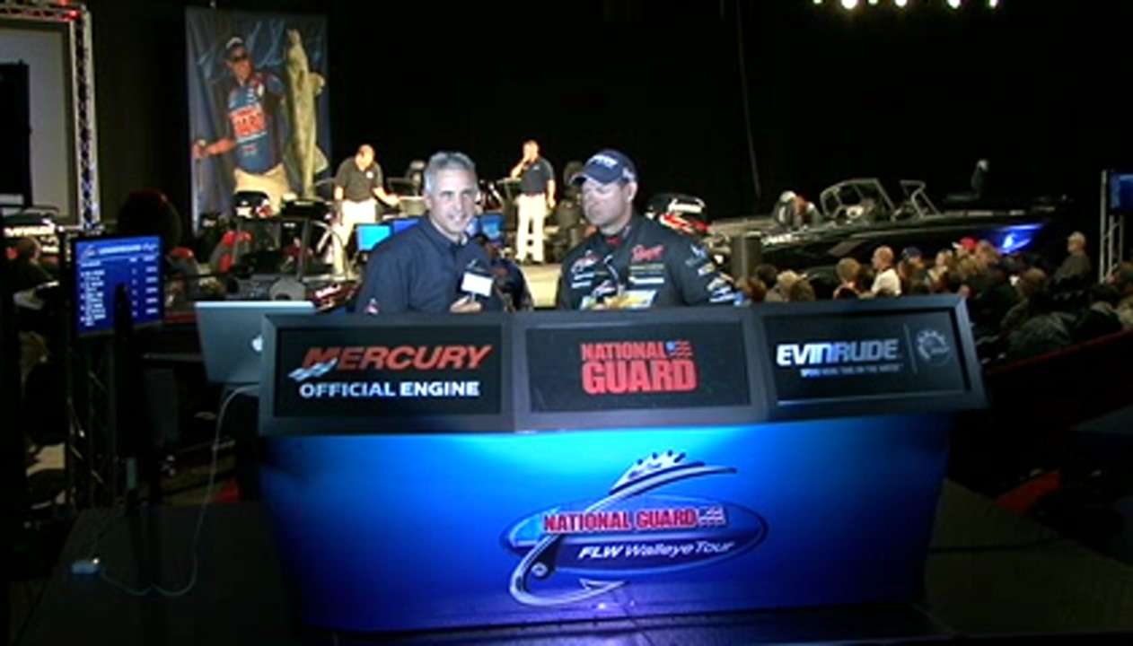 Jason Przekurat is interviewed by Chip Leer on day 1 of the FLW Walleye ...