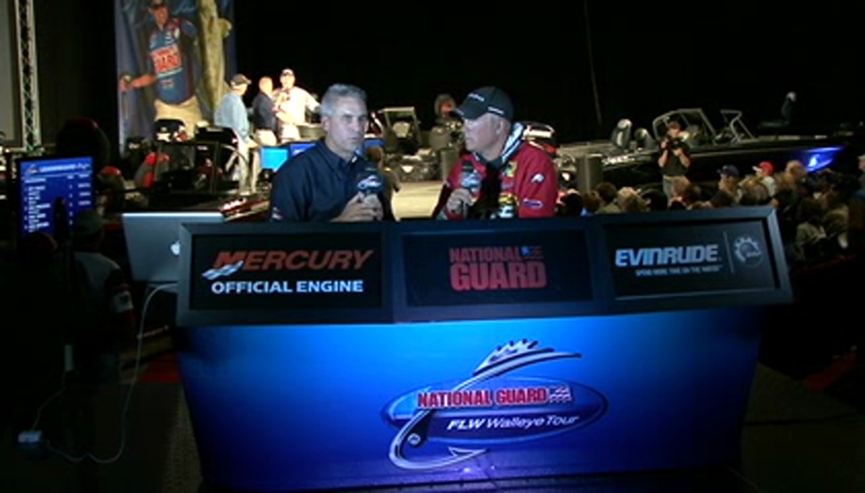 Chase Parsons is interviewed by Chip Leer on day 1 of the FLW Walleye ...