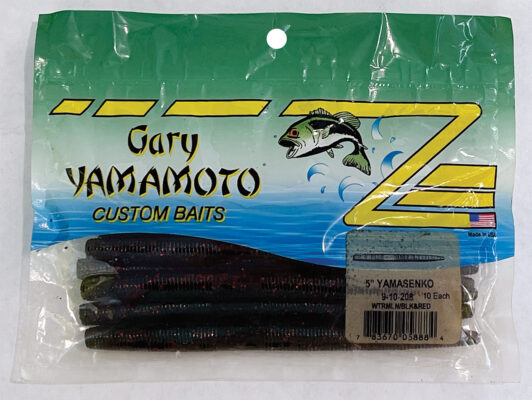 Gary Yamamoto Custom Baits Pearl with Gold & Black 5 Yamasenko Fishing  Lures 10 pc Pack