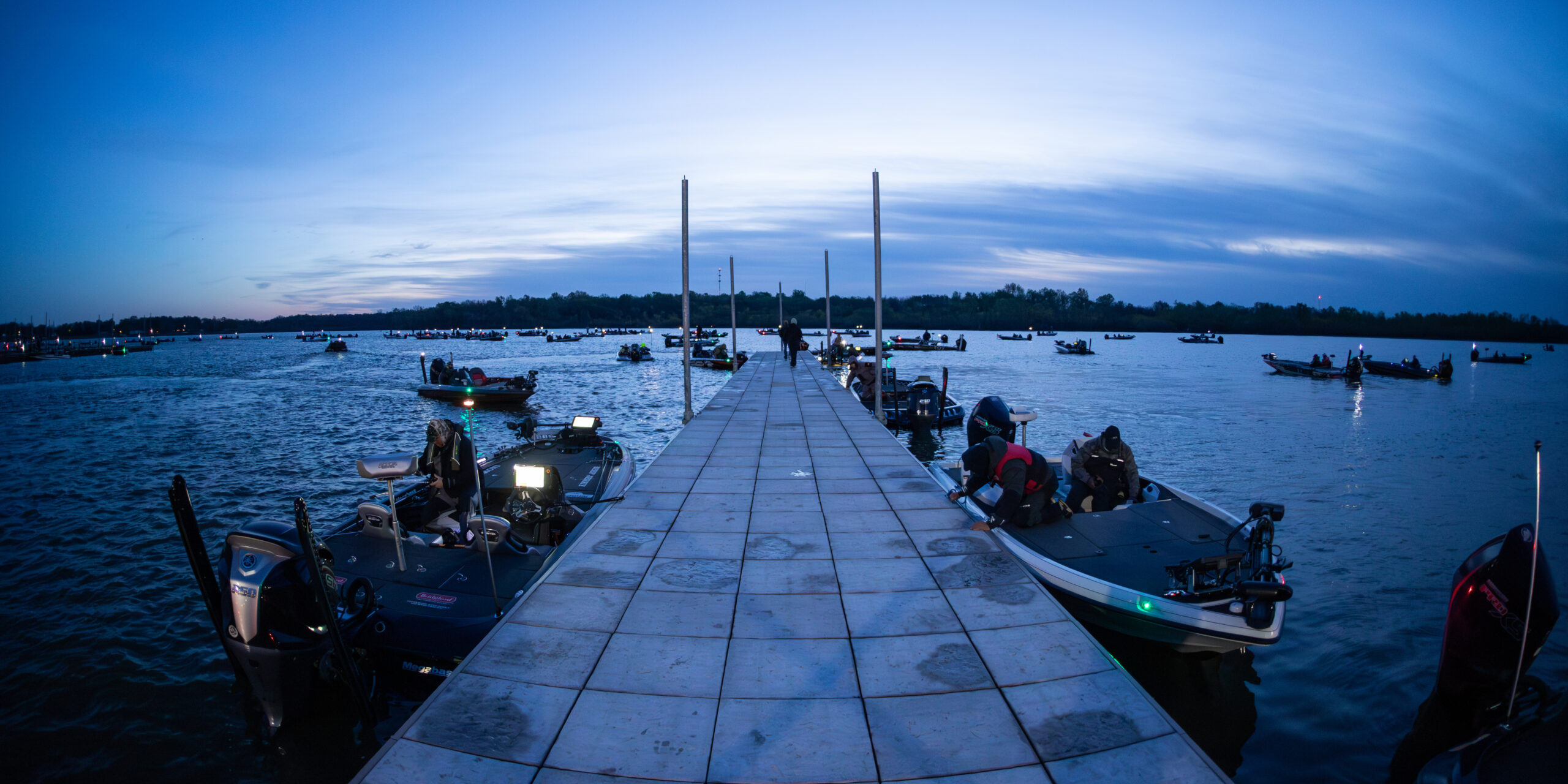 Nos White Blue Small Wooden Fishing Boats Standing At The Pier In