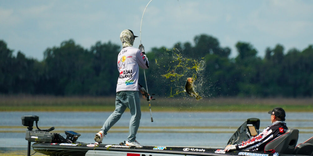 Image for Jordan Lee leads in Knockout Round, Thrift banks $30K Big Bass Award at General Tire Heavy Hitters on the Kissimmee Chain of Lakes Presented by Bass Pro Shops