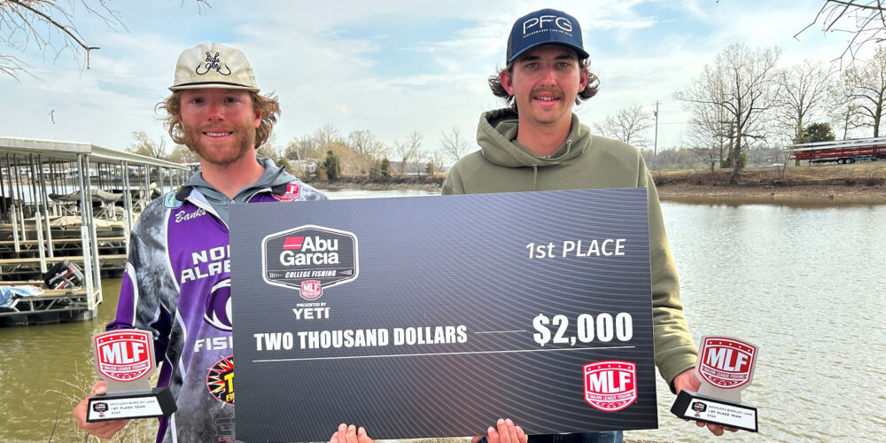 Image for University of North Alabama wins by 2 ounces at MLF Abu Garcia College Fishing tournament on Kentucky-Barkley Lakes Presented by Columbia PFG