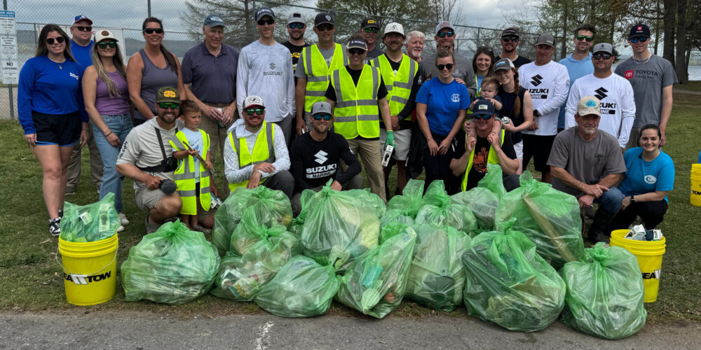 Image for MLF pros and volunteers team up with Suzuki Marine for a fun-filled day of cleanup and community engagement at REDCREST 2025