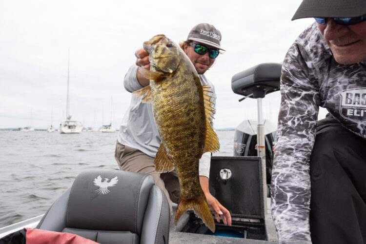 Image for GALLERY: Smallmouth and largemouth show out at weigh-in on Day 2 at Champlain