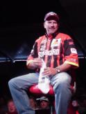 Darrel Robertson of Jay, Okla., patiently waits for his turn to weigh-in fish during the finals of the FLW Championship.