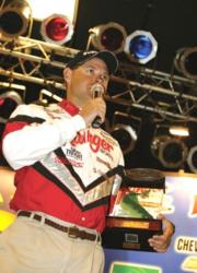 Jason Przekurat, holding his trophy, was named RCL Tour Angler of the Year in 2003.