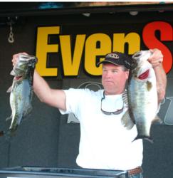 Pro Patrick Hailstone of Cincinnati, Ohio, is in second place with a two-day total of 29 pounds, 10 ounces.