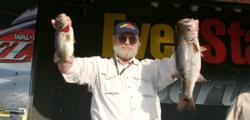 Edward Adams of Egg Harbor, N.J., leads the Co-angler Division with 14 pounds, 8 ounces.