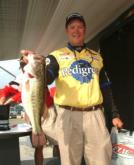 Pedigree pro Steve Kennedy of Auburn, Ala., is in third with 37 pounds. This 8-pound, 2-ounce bass was also big bass of the day in the Pro Division.