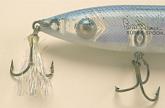 Attaching feather trebles or FlashTail treble hooks to Spooks adds action to the lure.