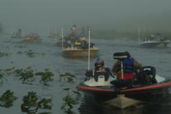 Boaters make their way toward the open waters of Lake Okeechobee.