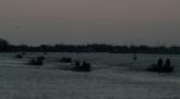 Boats make their way to takeoff on day two at Lake Erie.