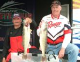 Mark Dahl and Dale Todd caught five walleyes on day three at Lake Erie.