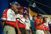The top 10 pros and co-anglers line up after making the cut at Wheeler Lake.