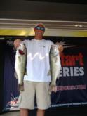 Co-angler Brad Knight of Wartburg, Tenn., is in second place with 10 pounds, 6 ounces.
