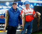 Paul K. Wright and partner Mark Cottingham continued to find hungry walleyes on day two of competition on Green Bay.