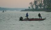 EverStart anglers fish off Satterwhite Point as fellow competitors make their runs behind them shortly after takeoff.