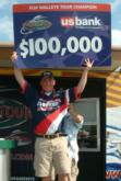 Dustin Kjelden earned $100,000 for his victory on Devils Lake.