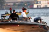 2004 FLW Walleye Tour Championship winner Nick Johnson aims for a repeat on day one of the 2005 championship on the Mississippi River.