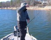 Scott Suggs catches a pickerel in practice at Lake Murray.