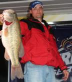 Nathan Fuller of Hillsboro, Ga., leads the Co-angler Division of the Southeastern Stren Series on West Point Lake after day three with this 7 pound, 13-ounce bass.