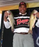 Pro Charles Pearson of Auburn, Ala., is in third with four bass weighing 8 pounds, 3 ounces.