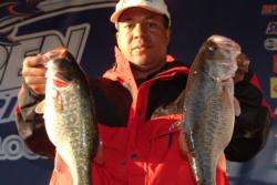 Todd Woods of Murrieta, Calif., finished the day in second place in the Pro Division with an 18-pound catch.