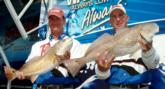 Tommy Ramzinsky of Rockport, Texas, and Todd Adams of Fulton, Texas, caught a two-redfish limit weighing 17-0 Friday and closed out the two-day opening round with a head-turning total weight of 34-6.