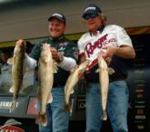 Pro Kevin McQuoid and co-angler Dale Hein made a huge move up the leaderboard with a limit of Mississippi River walleyes weighing 23 pounds, 6 ounces.