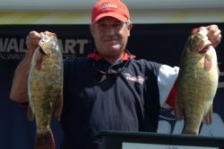 Pro Roy Dameron of Daniels, W. Va., finished the day in second place with a catch of 23 pounds, 12 ounces.