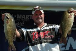 Pro Christopher King of South Amherst, Ohio, tied for the day in fourth place with a catch of 21 pounds, 15 ounces.