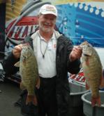 Perennial contender James Richardson Sr. sits in the No. 2 co-angler spot after day one with 22 pounds, 14 ounces.