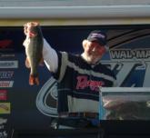 Guido Hibdon holds up a kicker bass that anchored his 17-pound limit.