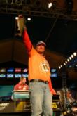 Second place pro J.T. Kenney of Daytona Beach, Fla., shows off a 5-pounder.