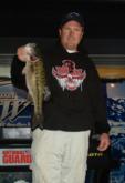 Co-angler Chad Parks tied with Todd Lee for the Snickers Big Bass Award on day one. Parks