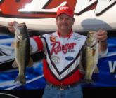 Pro Todd Auten of Lake Wylie, S.C., is in second place with a three-day total of 41 pounds.