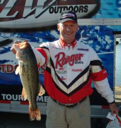 The Snickers Big Bass on day two was caught by pro Mike Ellenstein. This largemouth weighed 5 pounds, 3 ounces.
