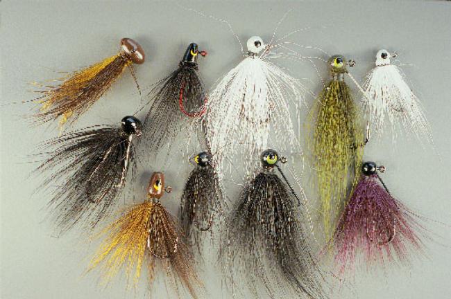 As with plastic- and rubber-skirted jigs, hair jigs come in various head styles and sizes.