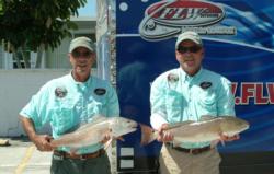 Chuck Cress and Gary Weishaar caught the second heaviest limit of the day. These two redfish weighed 14 pounds, 2 ounces.