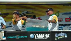 Troy Perez and his wife Christine Perez caught two redfish Saturday, but ultimately finished in fifth place.