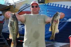 Curt Dowhower of Ripon, Calif., took the Co-angler Division lead with a two-day total of 38 pounds, 3 ounces.