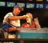 Co-angler Mike Williams, fishing his second consecutive All-American, took second place with 8 pounds over three days.