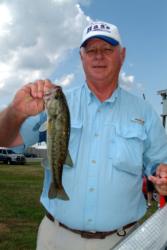 Bill Bowen of Caledonia, Miss., is in second for the co-anglers with a two-day total of nine bass for 19-9.