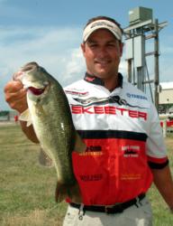 Pro Greg Bohannan of Rogers, Ark., is in second with a three-day total of 13 bass for 33-4.