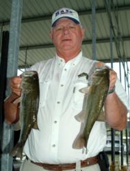 Bill Bowen of Caledonia, Miss., leads the Co-angler Division in the chase for a Stren Central win on the Columbus Pool, thanks to a three-day total of 12 bass weighing 23-8.