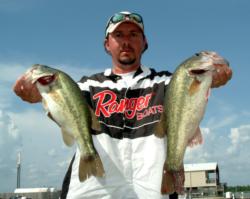 Pro Joseph Webster of Fulton, Miss., is in fifth with 15 bass for 32-4.