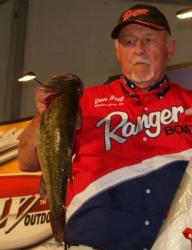 Day-one co-angler leader Donald Tross, five bass, 17-3